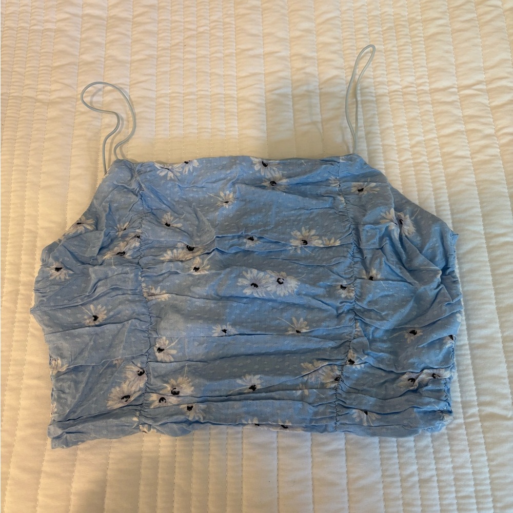 La Hearts Blue Ruched Camisole Top
